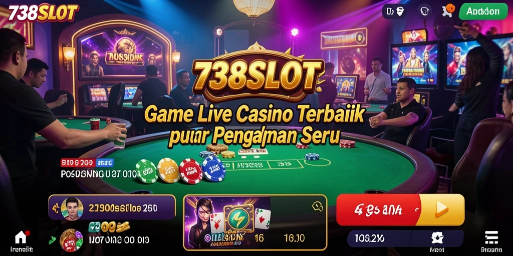 Tampilan gameplay seru di Live Casino 738SLOT dengan dealer langsung.
