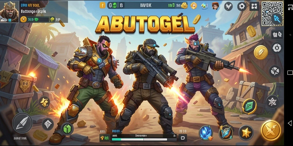 Tangkapan layar gameplay ABUTOGEL menampilkan aksi mendebarkan dalam pertarungan Battle Royale.