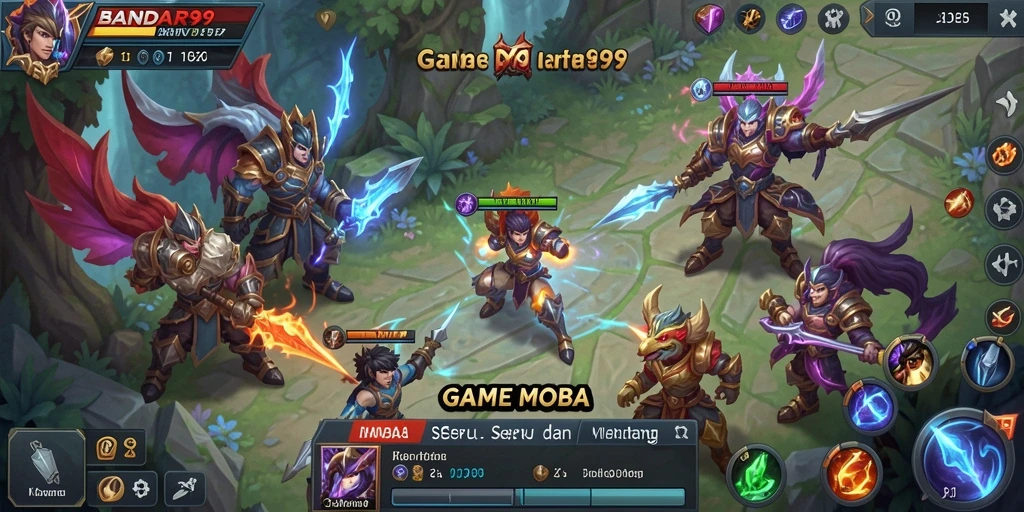 Tampilan gameplay seru dalam game MOBA BANDAR99.