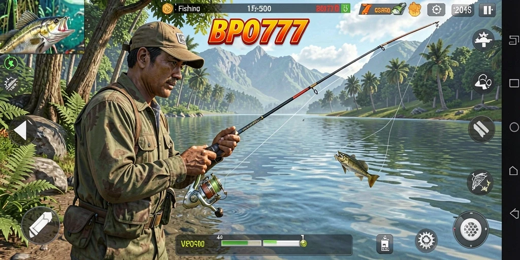 Tampilan gameplay BPO777 yang menampilkan pengalaman memancing yang mendebarkan.