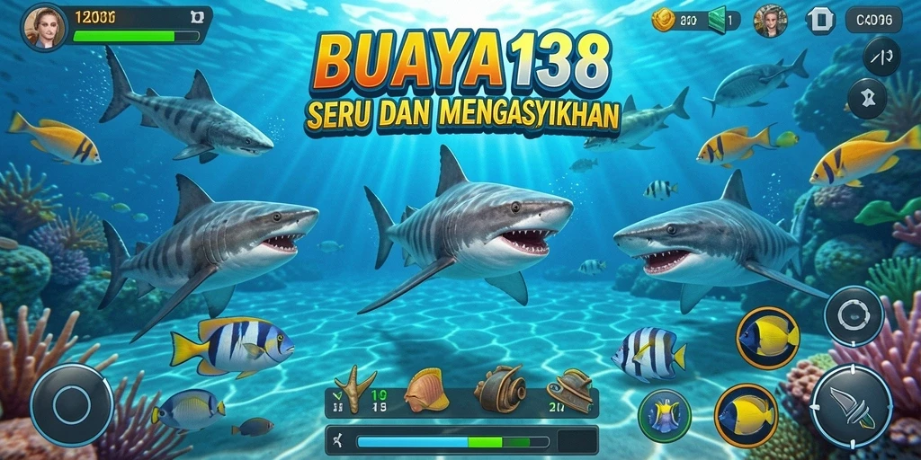 Tampilan menarik dari gameplay Tembak Ikan BUAYA138 yang seru.