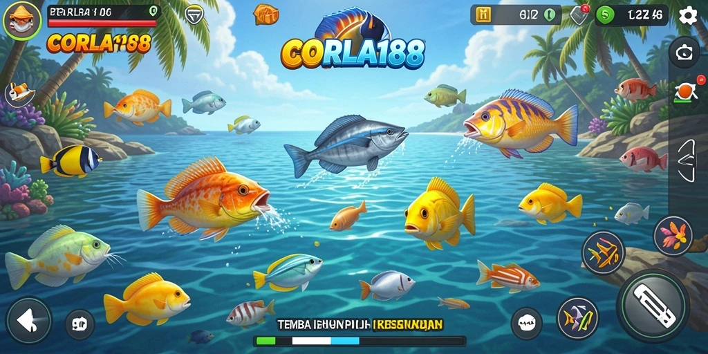 Tampilan gameplay CORLA188 yang seru saat menembak ikan.