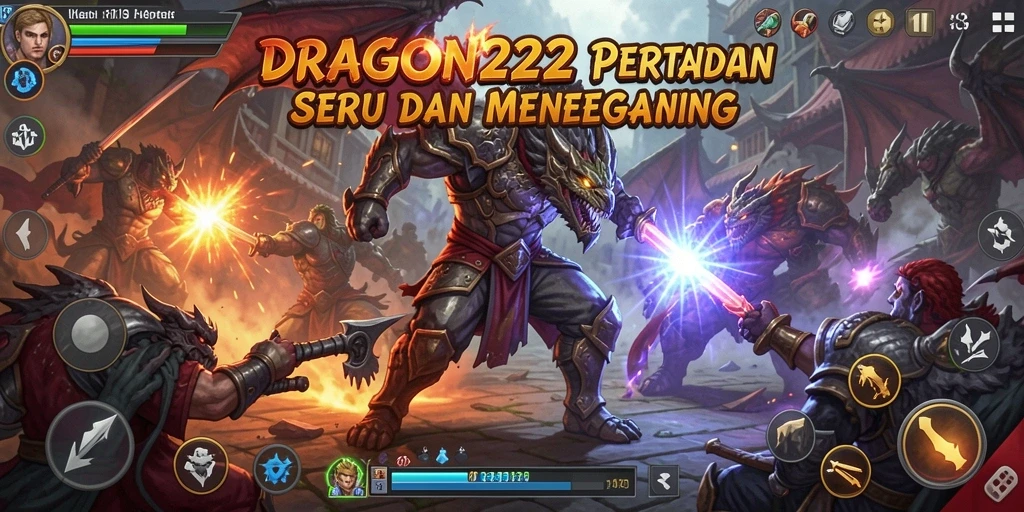 Tampilan seru saat karakter bertarung di arena dengan efek visual menakjubkan.