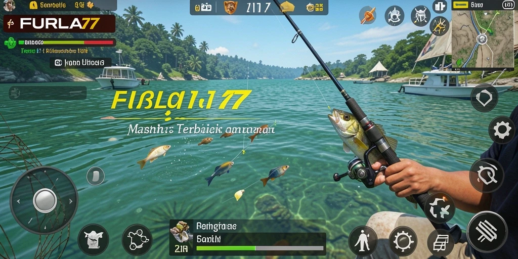 Tampilan gameplay FURLA77 yang menampilkan aksi memancing yang seru.