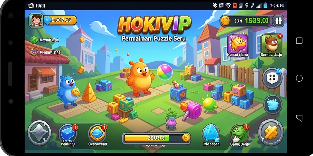 Tampilan gameplay HOKIVIP dengan berbagai tantangan puzzle menarik.