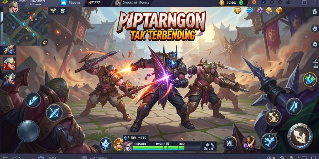 Screenshot utama HP777 menunjukkan aksi pertarungan tim yang mendebarkan.