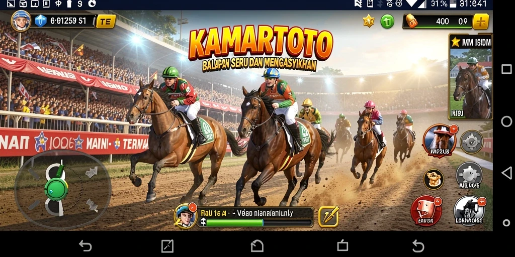 Tampilan gameplay seru dan adrenalin tinggi KAMARTOTO saat balapan.