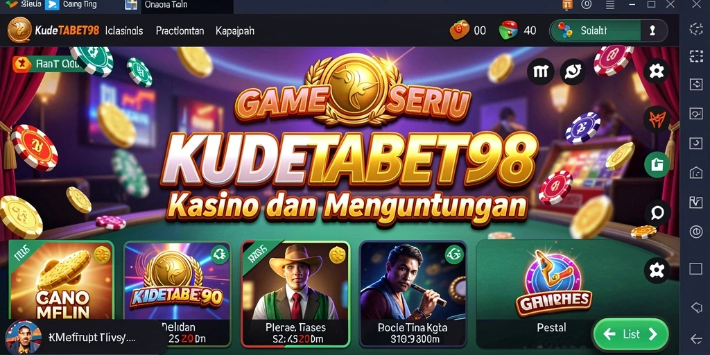 Screenshot menunjukkan gameplay mendebarkan di KUDETABET98.