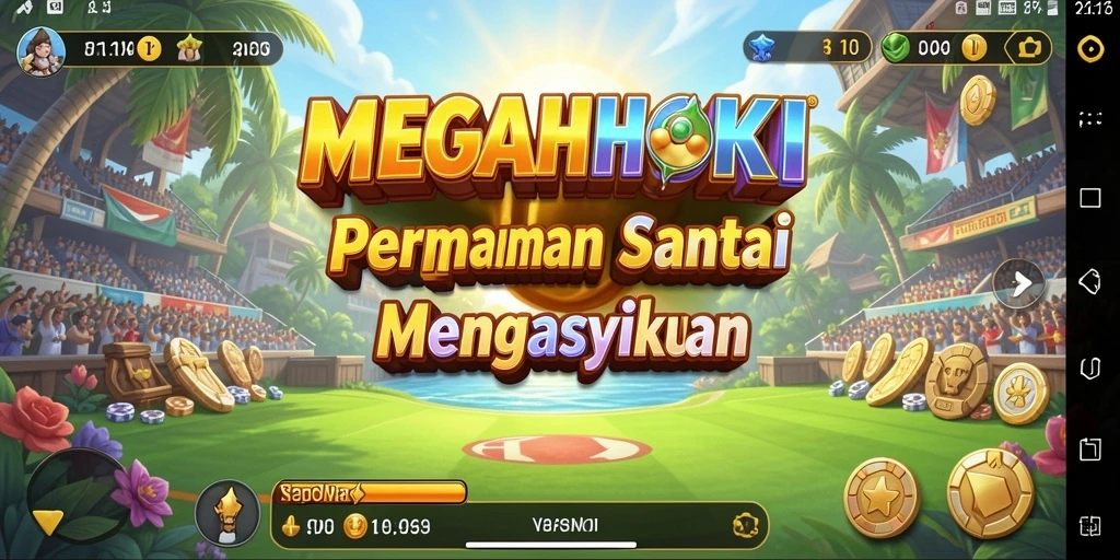 Screenshot utama MEGAHOKI dengan gameplay yang seru dan menyenangkan.