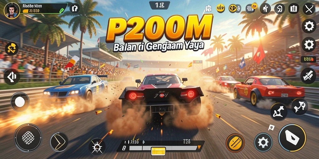 Gameplay balapan yang mendebarkan dan penuh aksi.