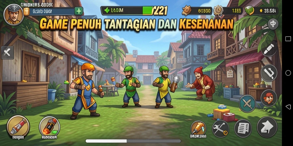 Tampilan gameplay V21 yang menarik dan penuh warna.
